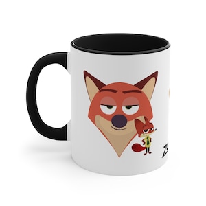 Nick and Judy Head Zootopia Disney Accent Coffee Mug, 11oz