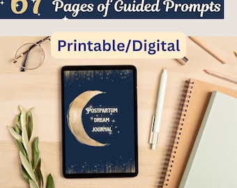 Postpartum droomdagboek met gedichten: zelfzorg voor kersverse moeders (digitale download), uniek cadeau-idee voor kersverse moeders