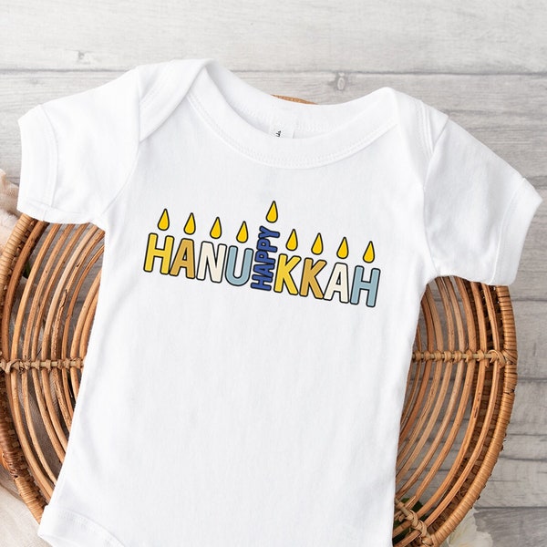 Kids Hanukkah Shirt, Happy Hanukkah, Jewish Onesie®, Jewish Saying T-Shirt, Chanukah Tee, Holiday Hanukkah Shirt, Jewish Religious Sweater