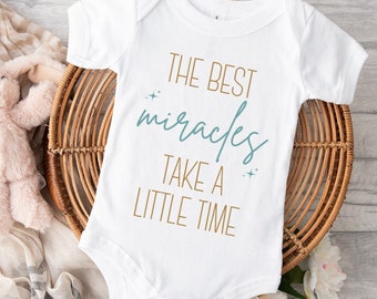 The Best Miracles Take a Little Time, Baby Shower Gift, IVF Newborn Gift, IVF Baby Bodysuit, Twin Onesie®, In Vitro Onesie®, Miracle Onesie®