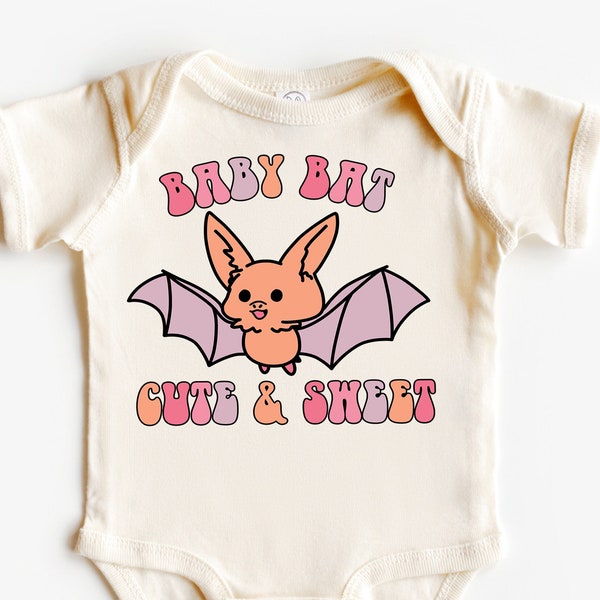 Grenouillère bébé chauve-souris, joli cadeau nouveau-né, pull rétro pour enfant, t-shirt Halloween vintage, chemise chauve-souris effrayante d'Halloween, cadeau nouveau-né, cadeau baby shower