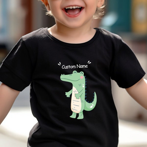 Custom Kids Shirt, Custom Name Shirt, Kids Crocodile Shirt, Toddler Sweatshirt, Animal Gift For Her, Alligator Onesie®, Birthday Gift