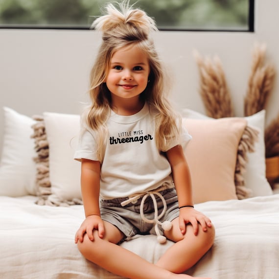 Kids Cute Little Miss Threenager Toddler T-Shirt, Funny Shirt Kids Cute Little Miss Threenager Toddler T-Shirt, Funny Shirt
