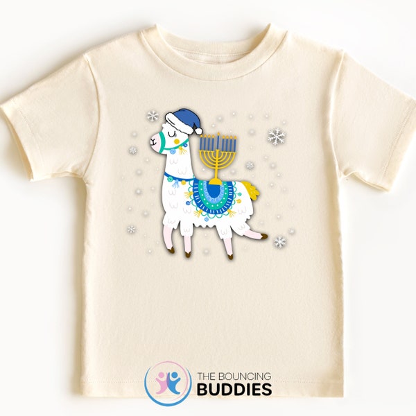 Kids Hanukkah Shirt, Happy Hanukkah, Jewish T-Shirt, Menora Lights, Chanukah Tee, Funny Llama Hanukkah Shirt, Ugly Hanukah Sweater