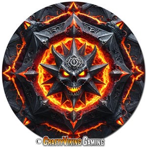 Objective Markers 6&quot; - DEMONIC GATE - For Spearhead Age of Sigmar AoS Ultra Thin Neoprene Non-Slip