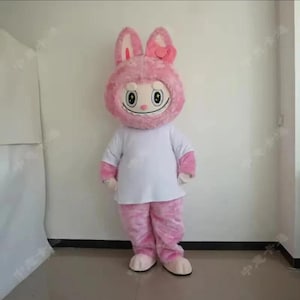 Labubu Costume Lightweight Breathable Polyfoam Head, Plush Suit with Gloves & Shoes, Custom Sizes Available