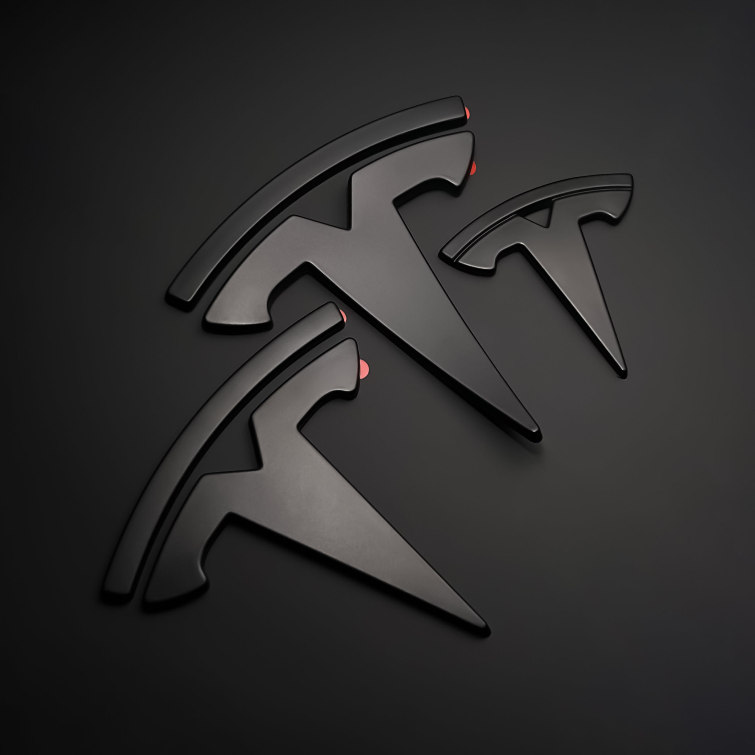 3D Logo de Voiture en Métal Insigne Autocollant, pourTesla Model 3 Model X  Model S Y,Logo de Accessoires de Voiture