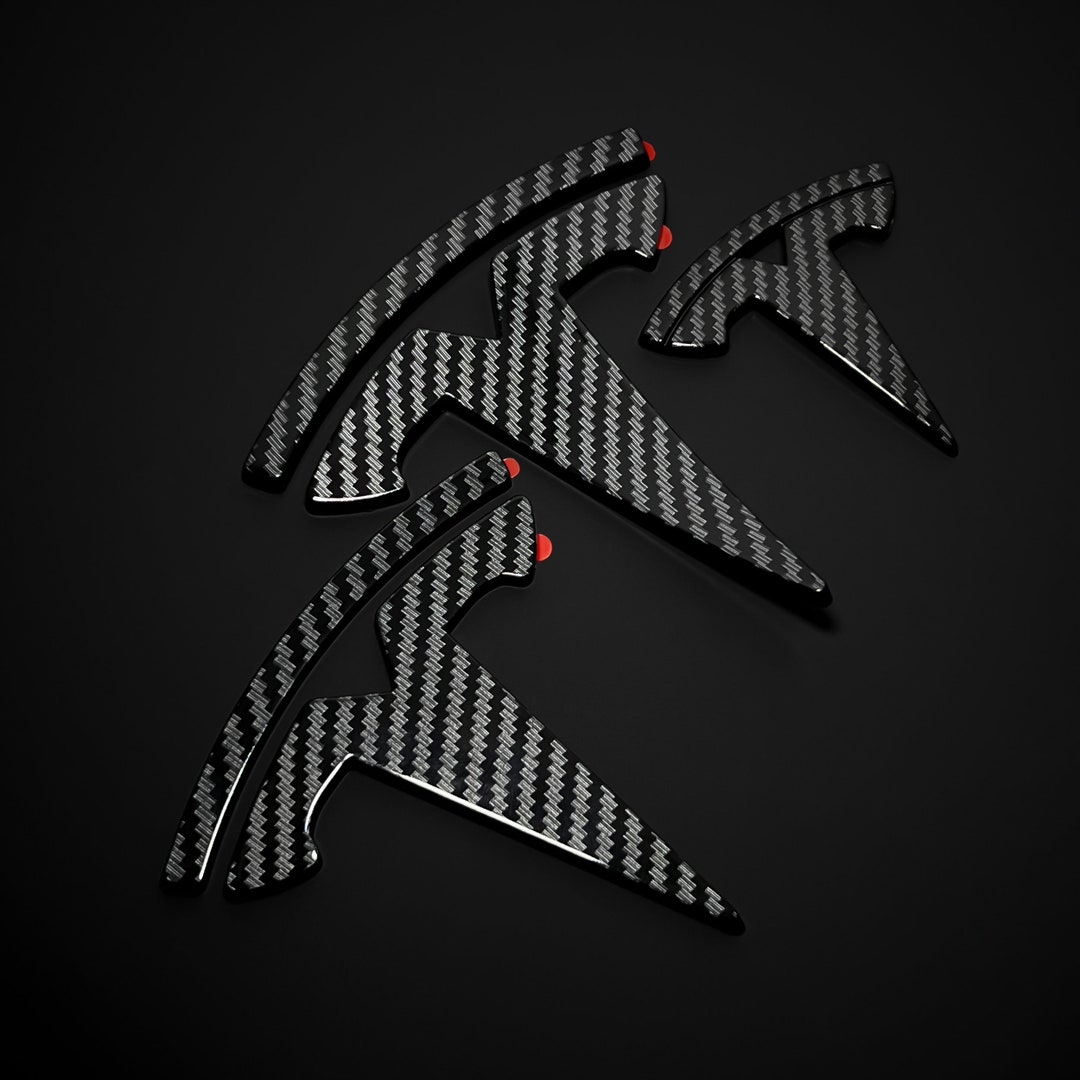 Real Carbon Fiber Emblem Logo For TESLA Model 3 Y Hood +Trunk Letter Accessories - Foto 6