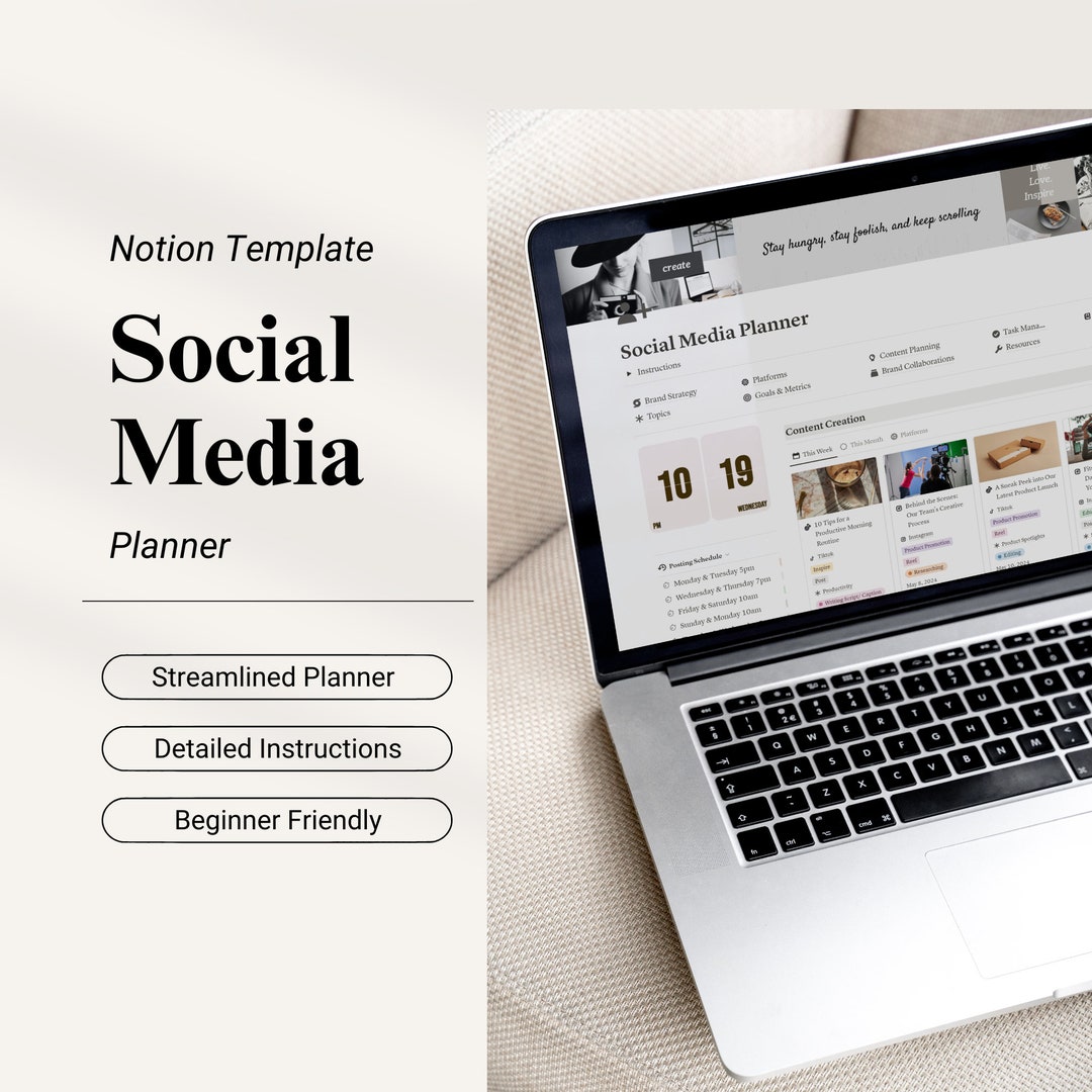 Notion Social Media Content Planner Template (digital Download) - Etsy