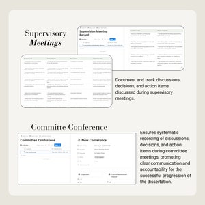 May include: A screenshot of a computer screen showing a calendar interface for scheduling supervisory meetings and committee conferences. The calendar interface has a blue and white color scheme and includes a list of meeting topics, dates, and times.