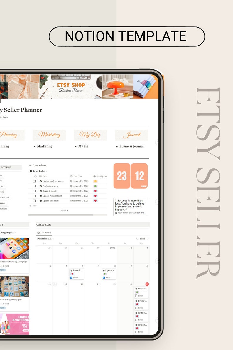 Etsy Seller Planner Notion Template: PLR Resell Rights (Digital) image 10