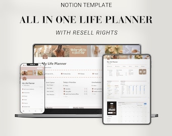 PLR Notion Life Planner: All-in-One Resell Rights Template (Digital Download)
