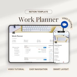 Notion Work Planner Template: Daily Task & Project Management (Digital Download)