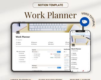 Notion Work Planner Template: Aufgaben- & Projekt-Planung (Digitaler Download)