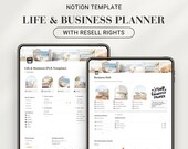 PLR Business Notion Template Ultimate Notion Life Planner Minimal Notion Finance, Fitness, Travel All in One Notion Dashboard Resell Rights