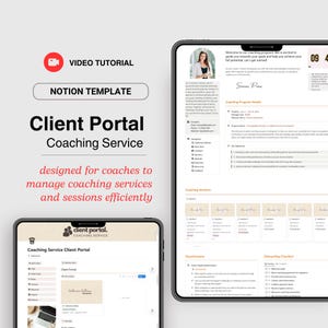 Modèle de notion de portail client de coaching Suivi du temps de cours en ligne Tableau de bord des notions Gestion de projet