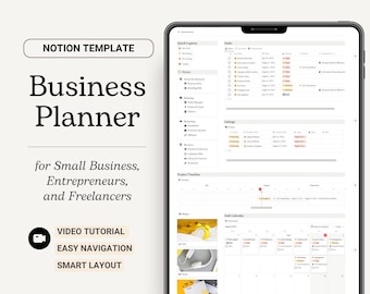 Business Planner Notion Template for Entrepreneurs (Digital Download)
