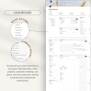 Notion Work Planner Template: Daily Task & Project Management (Digital Download) image 2