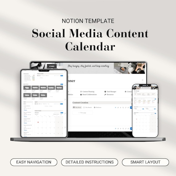 Notion Social Media Content Planner Template Digital Notion Calendar Virtual Assistant Work Dashboard