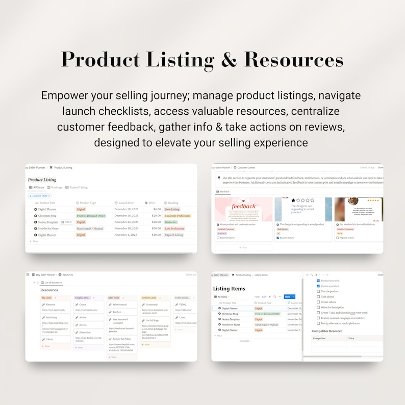 Etsy Seller Planner Notion Template: PLR Resell Rights (Digital) image 5