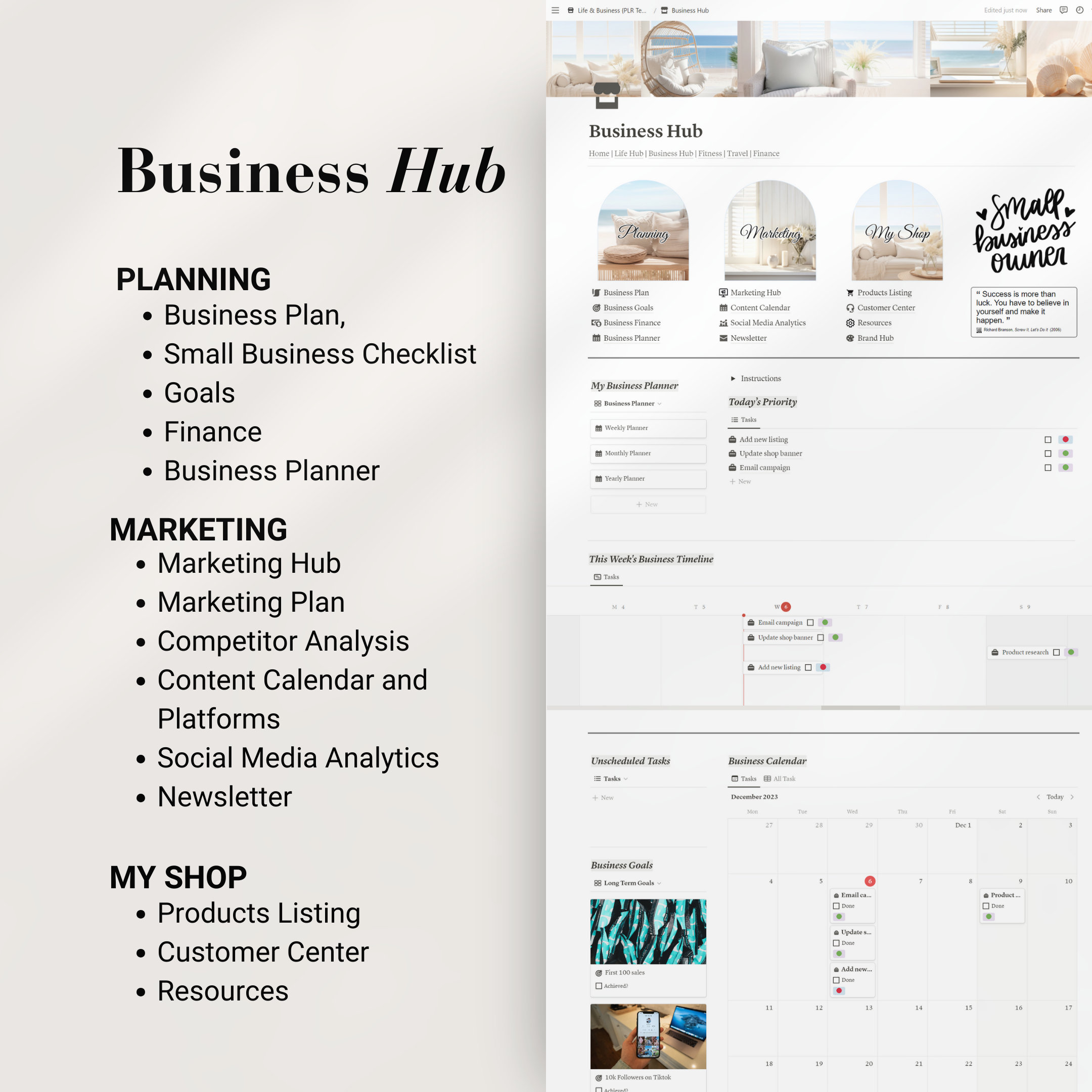 PLR Business Notion Template Ultimate Notion Life Planner Minimal ...