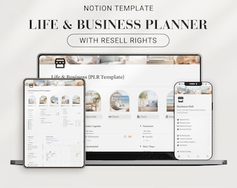 PLR Notion Life & Business Planner Template with Resell Rights