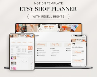 Etsy Shop Planner Notion Template: PLR Resell Rights