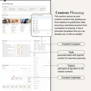 Notion Social Media Content Planner Template Digital Notion Calendar ...