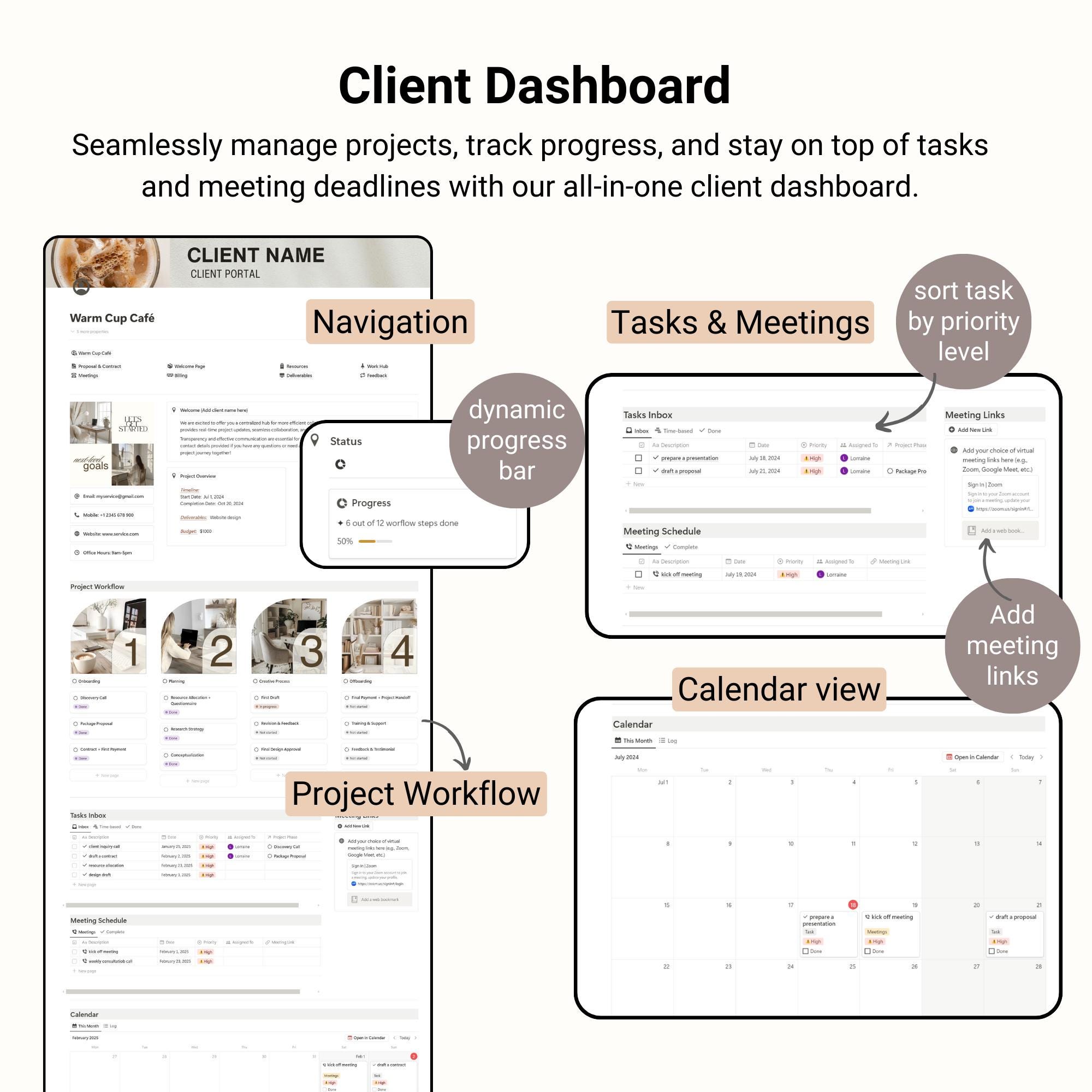 Notion Client Portal Template: Business Dashboard, Project Management ...
