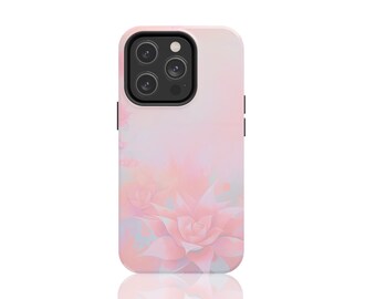 Pretty Pastel Pink Floral Case for iPhone 15, 14, 13, 12, 11, pro, max, plus, mini