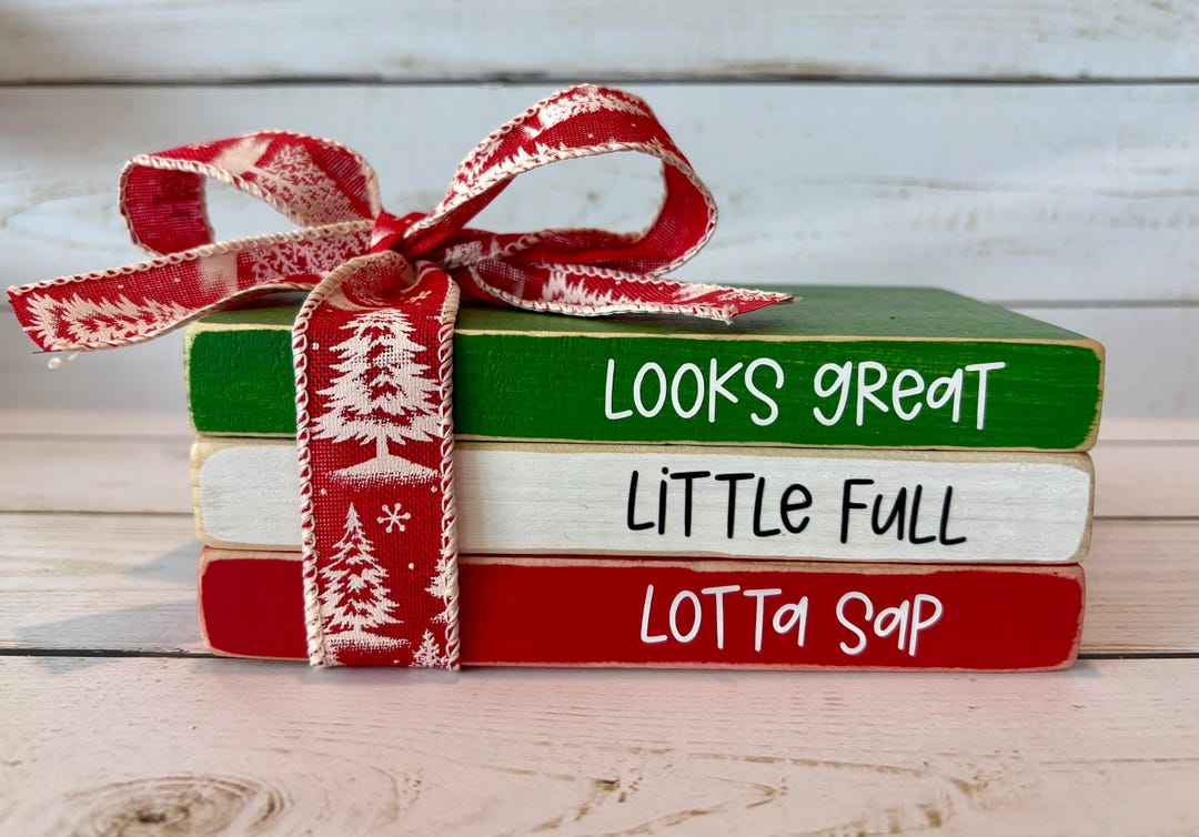 Christmas Book Stack, Christmas Vacation Decor - Etsy