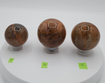 Peach Moonstone Spheres. Natural Crystal. Moonstone