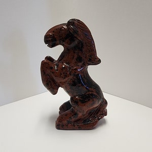 Horse Statue, Red Obsidian, Crystal Horse, Horse Lover, Horse Carving, Horse Statue Gift