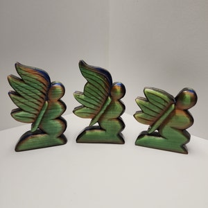 Fairy Carvings, Faerie, Cats, Green, Orange, Blue Cats Eye, Supernatural