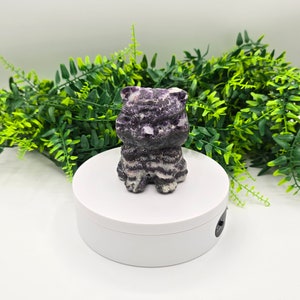Purple Zebra Jasper Tiger, Tiger Carving, Purple Zebra, 707 g