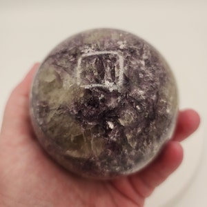 Lepidolite Sphere, Purple Mica. Crystal Sphere 707 g
