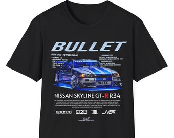 T-shirt unisex, maglietta Skyline GT-R34