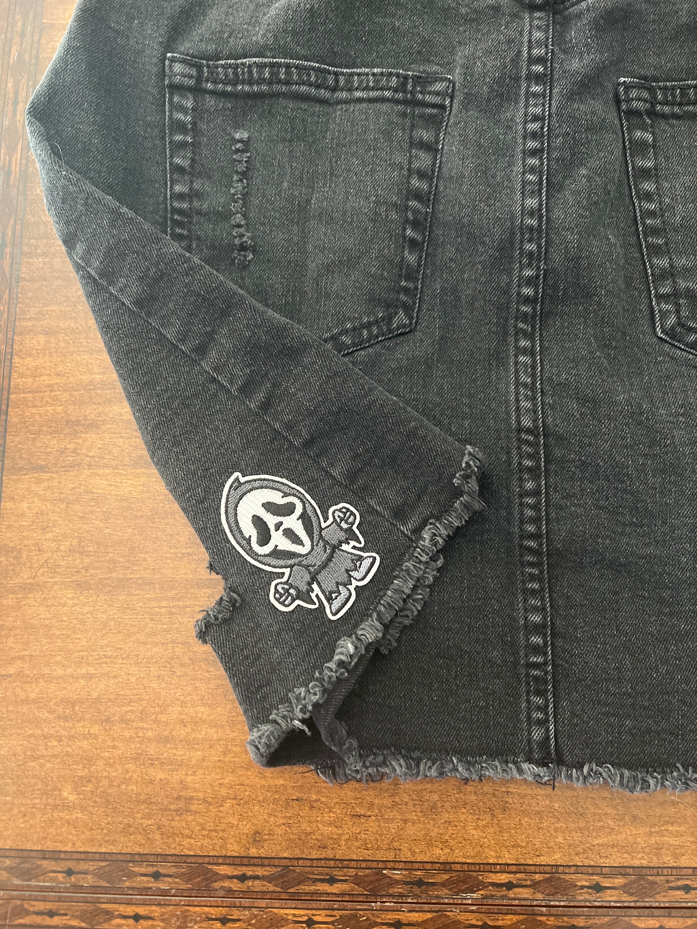 Ghostface Skirt Denim Horror Etsy