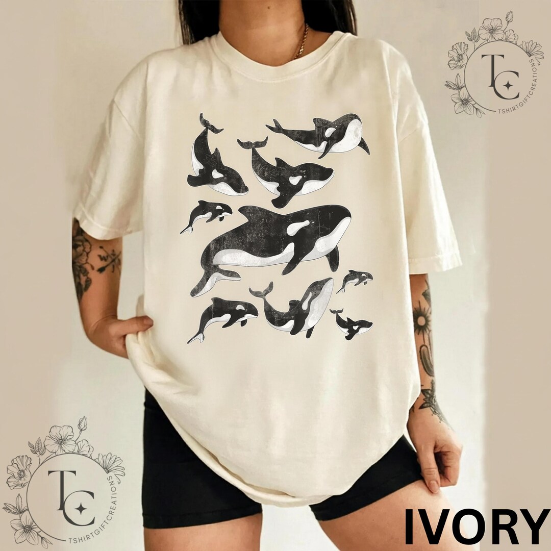 Orca Pod T-shirt | Killer Whale Family Graphic Tee | Ocean Conservation ...