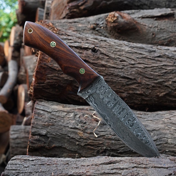 Hunting Knife Hand Made Damascus Steel Blade - Razorwind