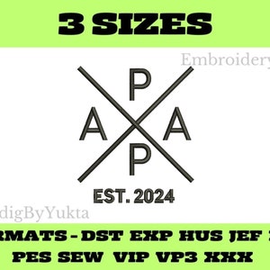 Papa Embroidery design | Papa dst file | Papa jef file | Papa pes file | Papa Vp3 file | Papa hus file | Papa Vip file | Papa sew file