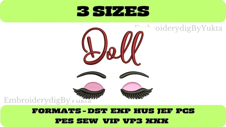 Doll Face Embroidery Design | Doll Face Dst File | Doll Face Jef File ...