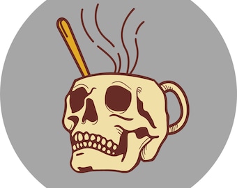 Skull Coffee Sticker