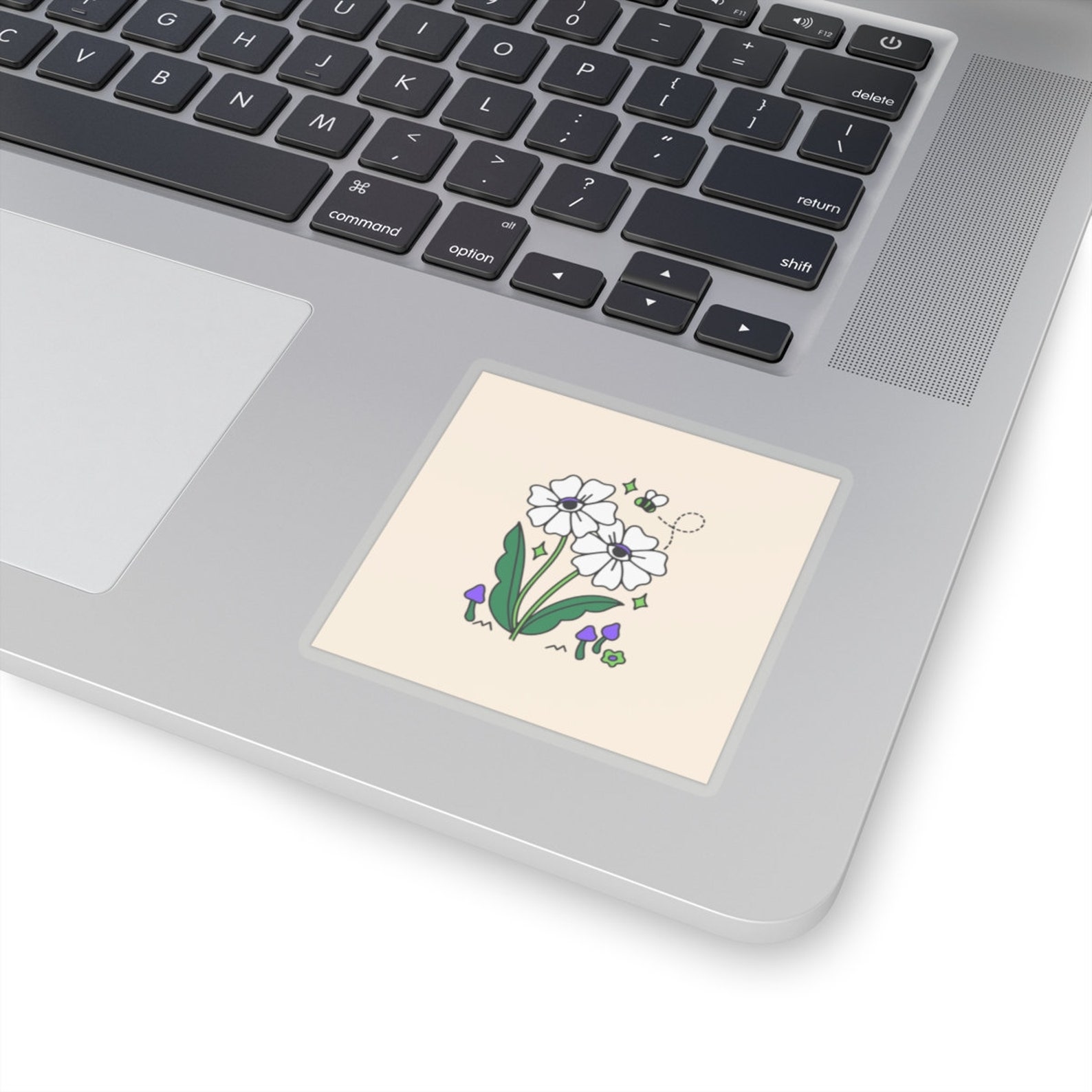 Trippy Flowers Sticker, Simple Flower Design Sticker for Laptops ...