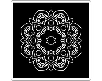 6 X 10cm Boho Round Vinyl Stickers - Mandala Vintage Neutral Pattern Abstract Art Design Artistic Home Décor Scrapbooking Girls Gift #78970