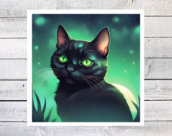 Black Cat Sticker, schattige griezelige kat, halloween sticker, herfst, voor laptops, tijdschriften, planners, stickers voor kattenliefhebbers