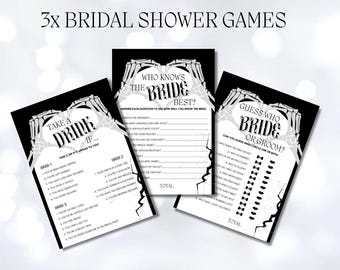 Till Death Do Us Party EVJF ensemble imprimable Bride or Die noir nuptiale fête poules gothique Halloween week-end questions à boire