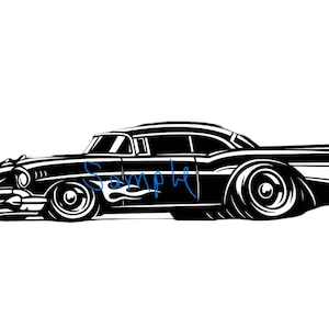 57 Chevy | Klassisk bil | Hot Rod | png-bild för lasergravering