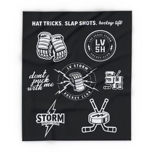 STORM Hockey Life Fleece Blanket - Cozy Supporter Gift, Ice Hockey Decor, Sports Fan Throw, Unique Hockey Club Blanket, Winter Warmth