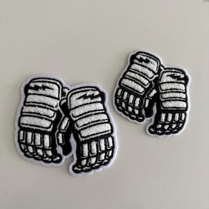 Hockey Patch “Gloves”, 4” Chenille & Embriodery on felt, Iron or Sew on